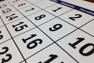 Kalender mit Monatsanschicht.